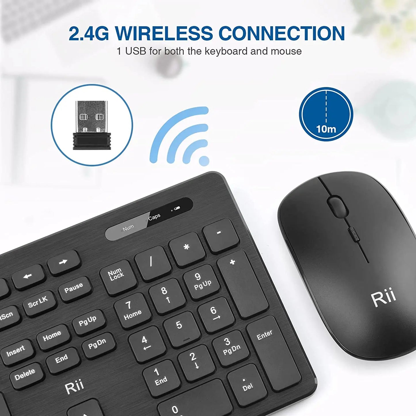 Wireless Keyboard and Mouse Combo  Standard Office Keyboard and Mouse for Windows/Android TV Box/Raspberry Pi/Pc/Laptop/Ps3/4